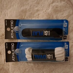 SHOE GEAR Athletic (2) Two Shoelaces Black & White NEW